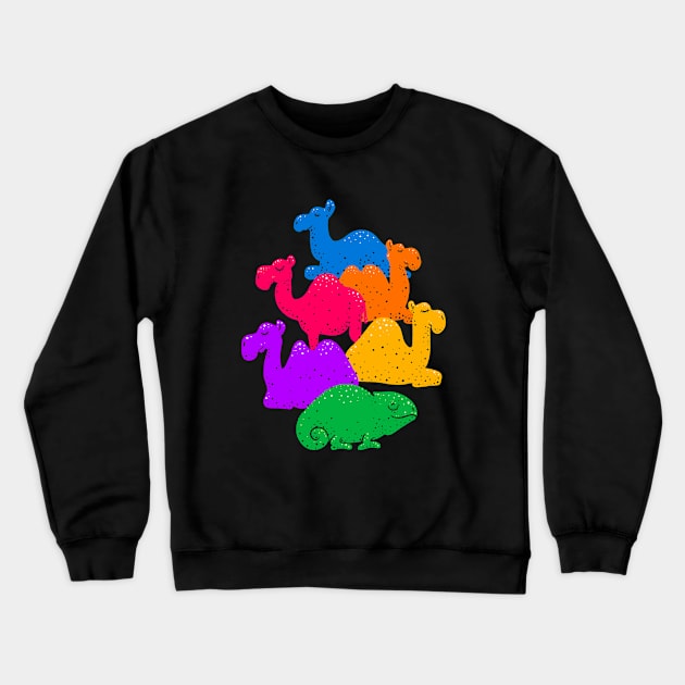 Animals Puns - Camel Chameleon Crewneck Sweatshirt by aaronsartroom